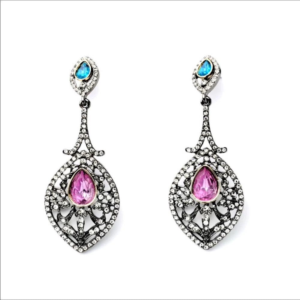 Swarovski Multi Color French Drop Earrings New NWT