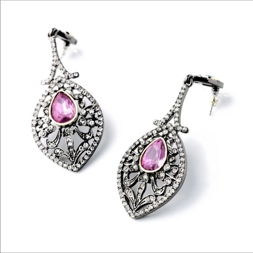 Swarovski Multi Color French Drop Earrings New NWT