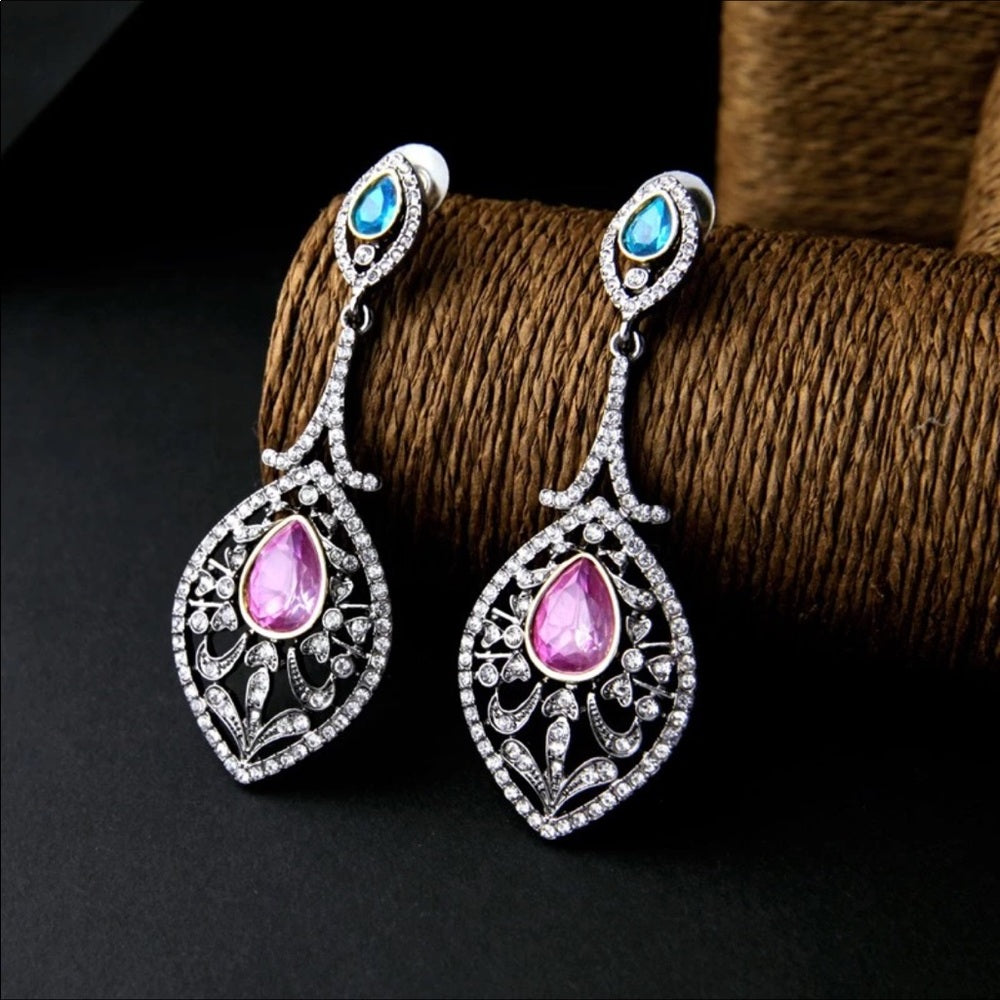 Swarovski Multi Color French Drop Earrings New NWT
