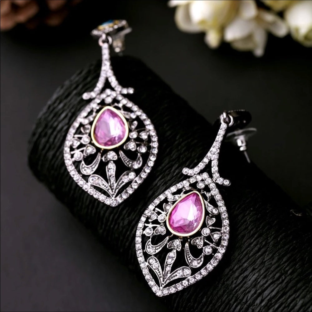 Swarovski Multi Color French Drop Earrings New NWT