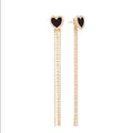 Swarovski Black Love Heart French Drop Earrings