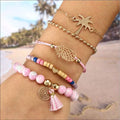 Southern Pineapple Palm Tree Bracelet Ankle Set