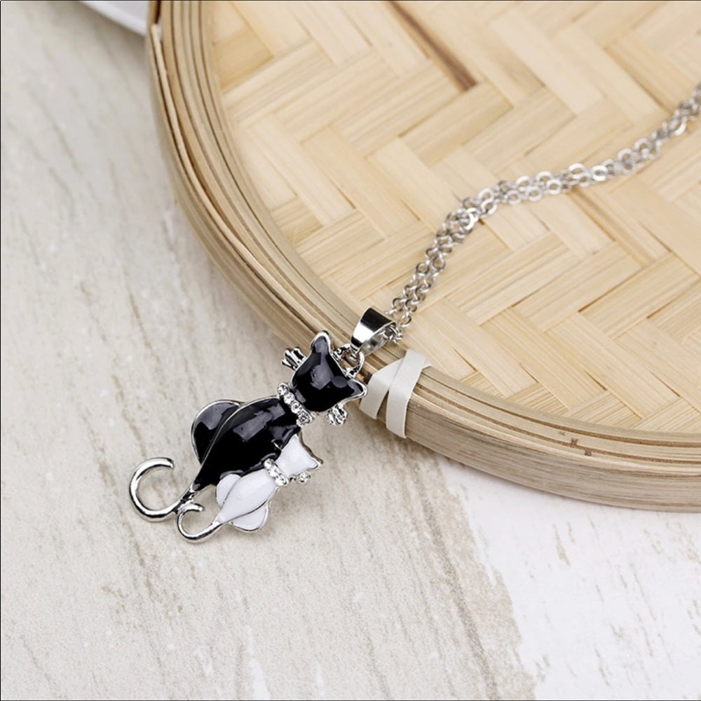 Swarovski French Kitties Necklace New With Tags