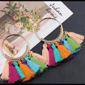 French Hoop Tassel Earrings New With Tags New
