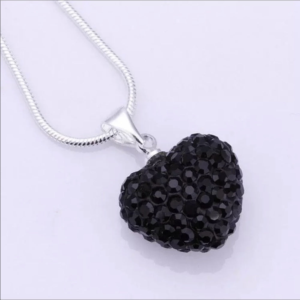 Ebony Puff Heart Necklace New With Tags NWT