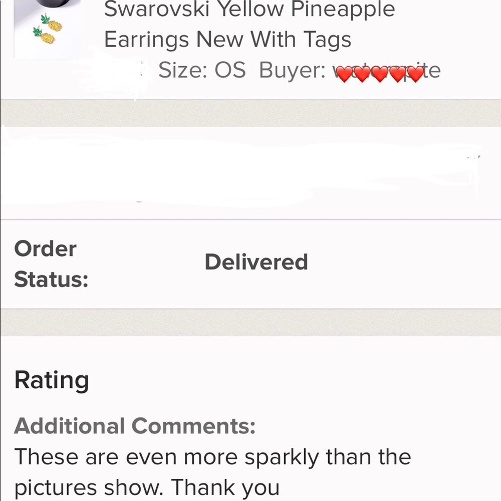 Swarovski Yellow Pineapple Earrings New With Tags