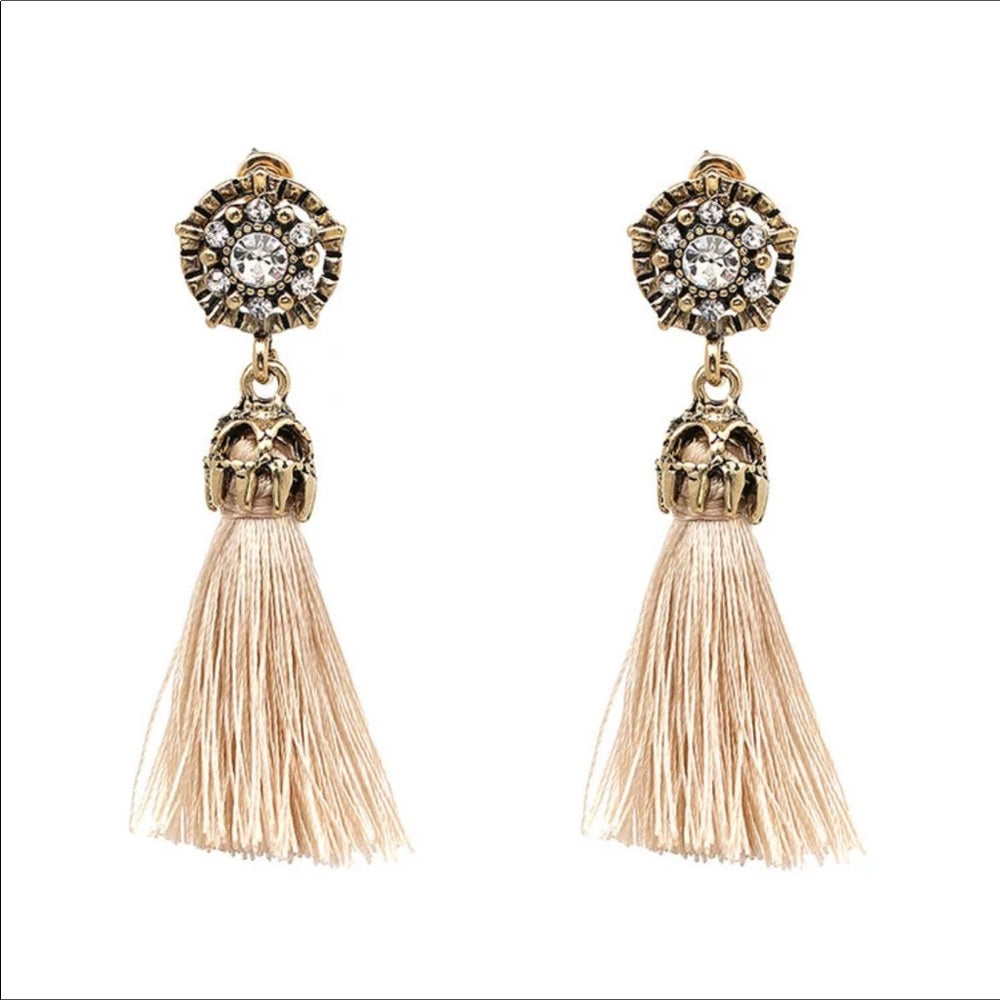 Swarovski French Tassel Earrings New With Tags