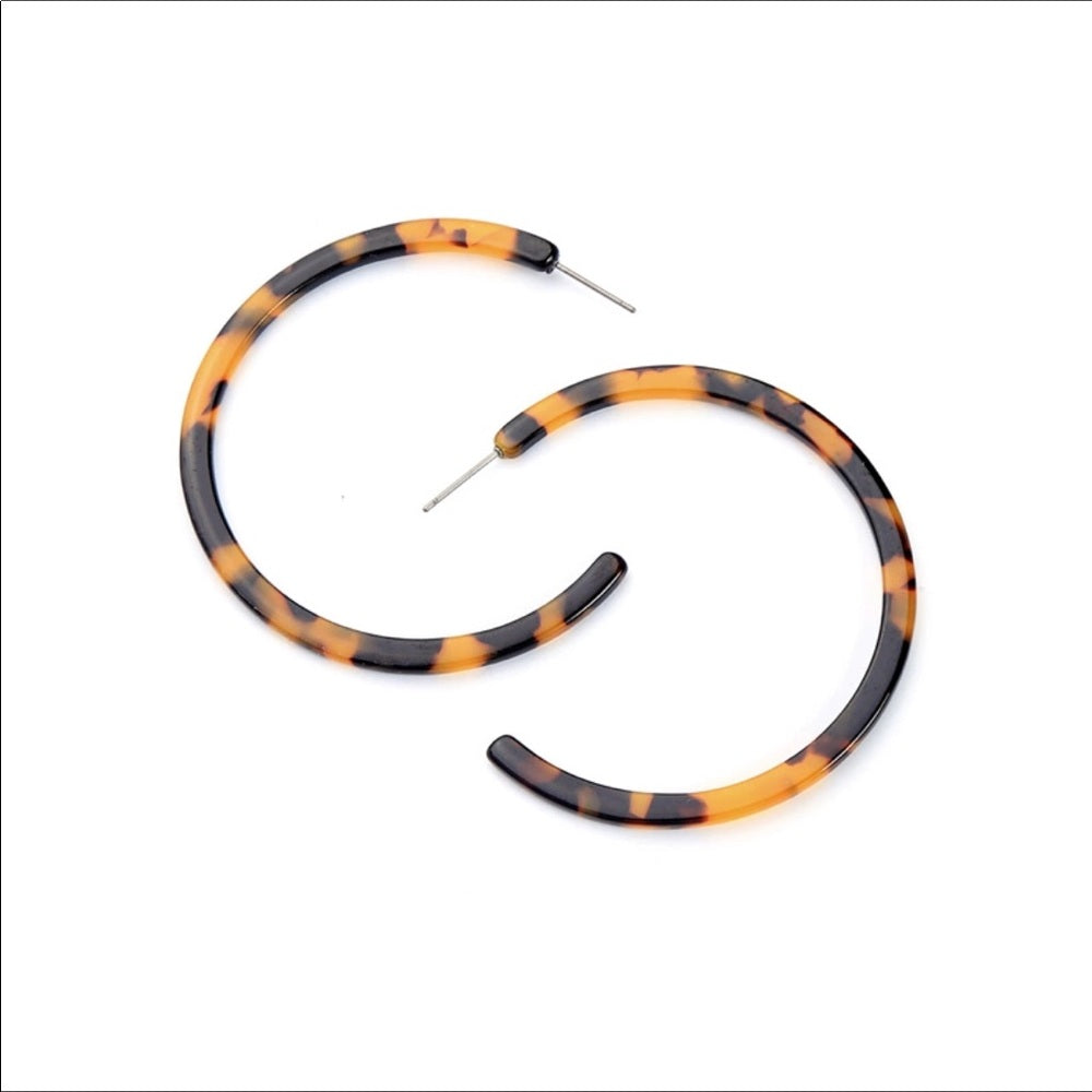 Tortoise Shell Hoop Earrings New With Tags NWT