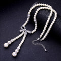 Swarovski Bow Pearl Necklace New With Tags NWT