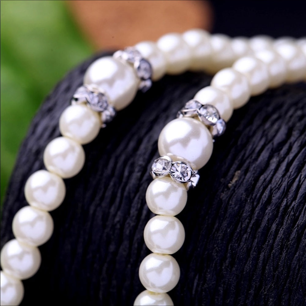 Swarovski Bow Pearl Necklace New With Tags NWT