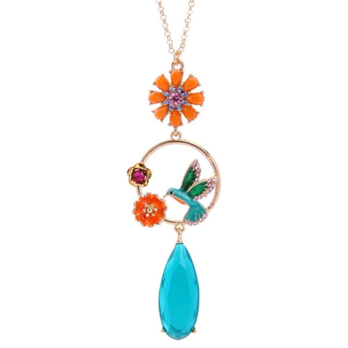 Last One Swarovski Happy Hummingbird Necklace New