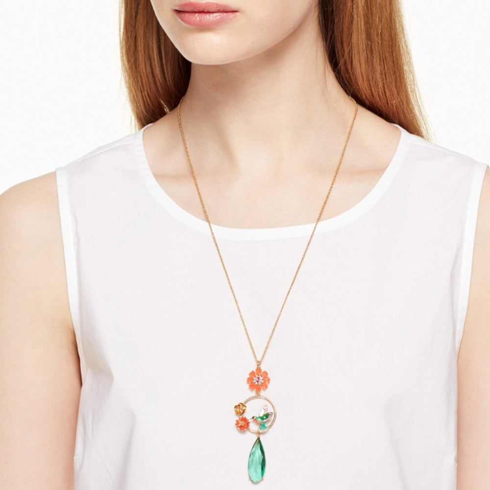Last One Swarovski Happy Hummingbird Necklace New