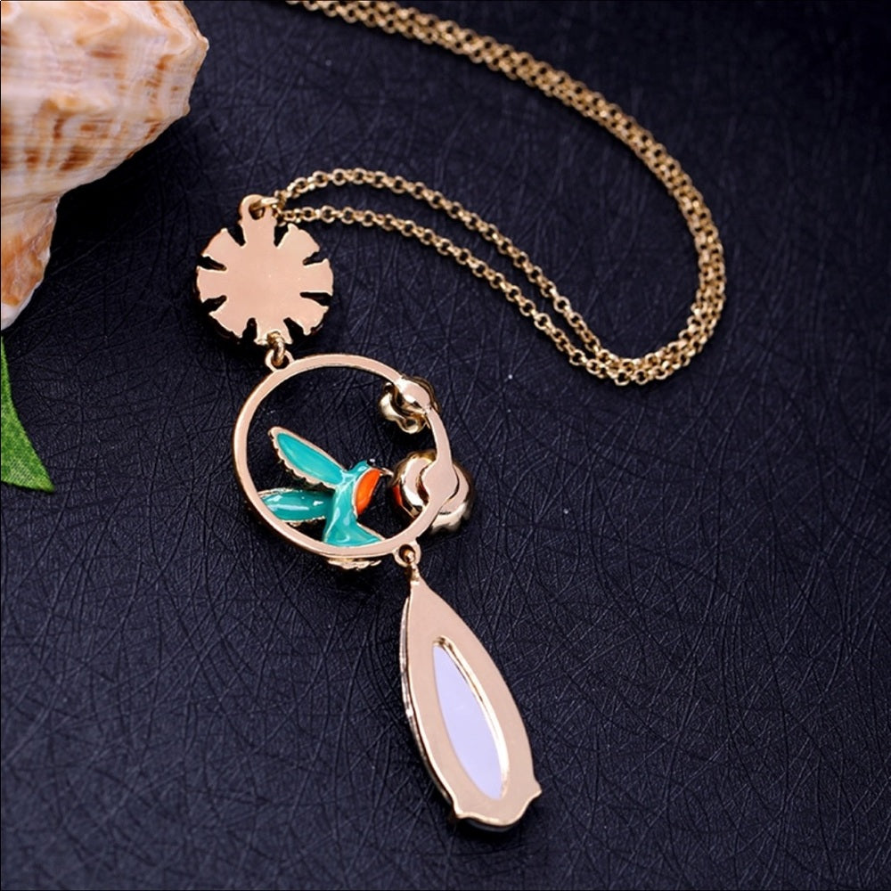 Last One Swarovski Happy Hummingbird Necklace New