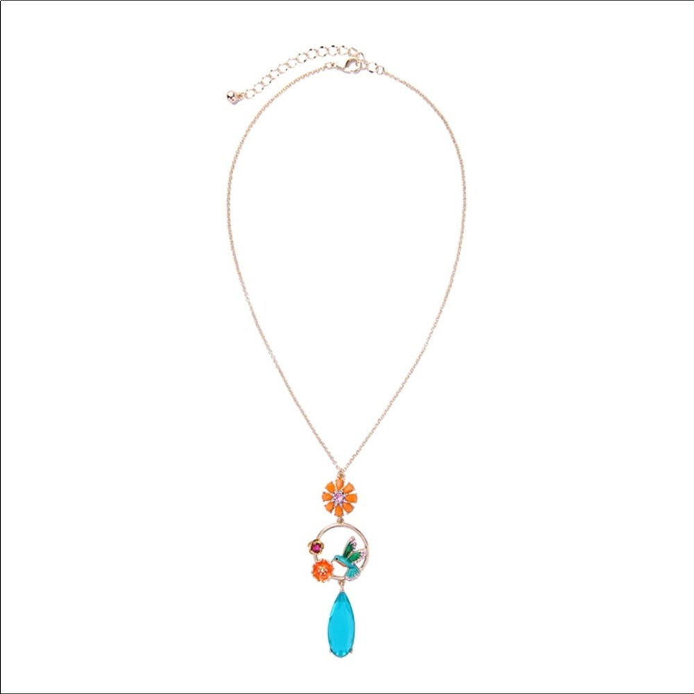 Last One Swarovski Happy Hummingbird Necklace New