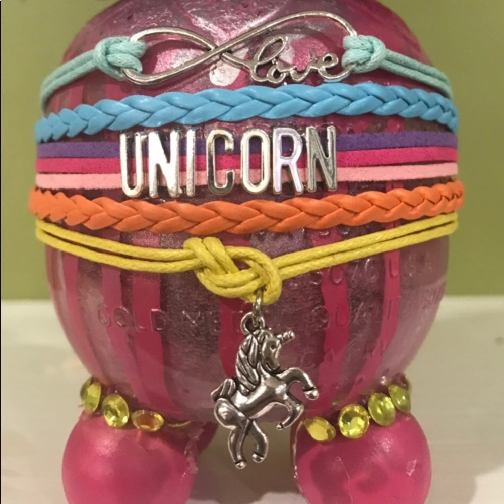 Unicorn Infinity Charm Bracelet New With Tags