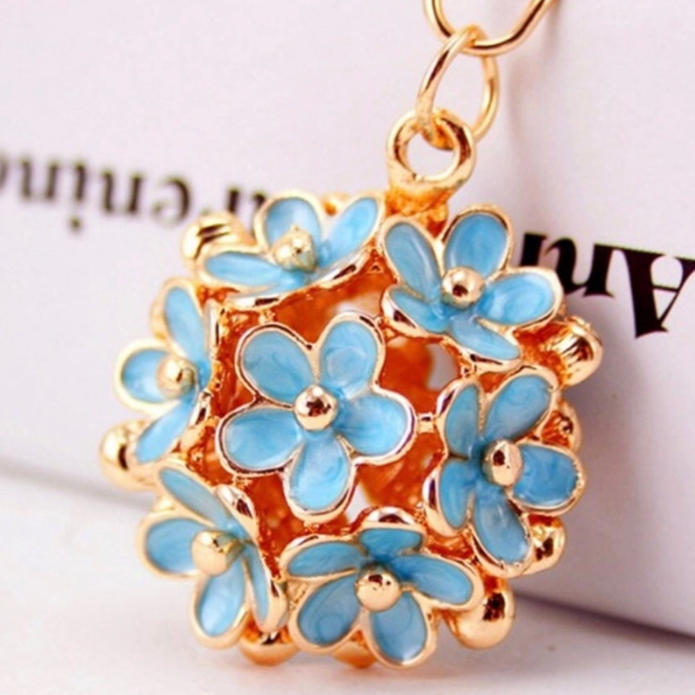 Floral Bouquet Purse Charm Keychain Blue New NWT