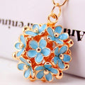 Floral Bouquet Purse Charm Keychain Blue New NWT