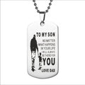 Father Son Dog Tag Necklace Stainless Steel New