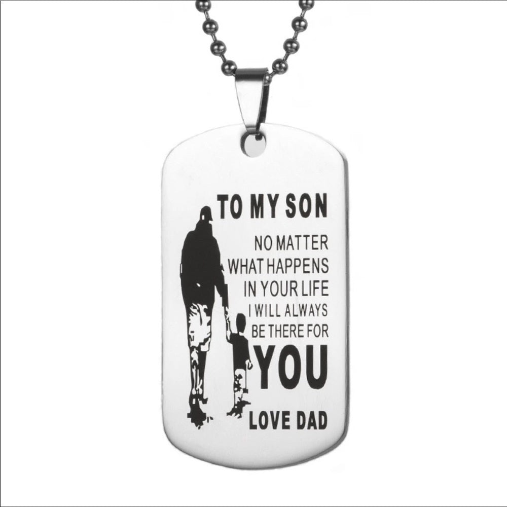 Father Son Dog Tag Necklace Stainless Steel New