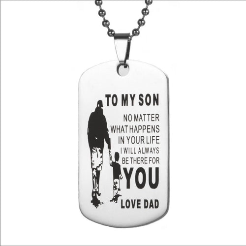 Father Son Dog Tag Necklace Stainless Steel New