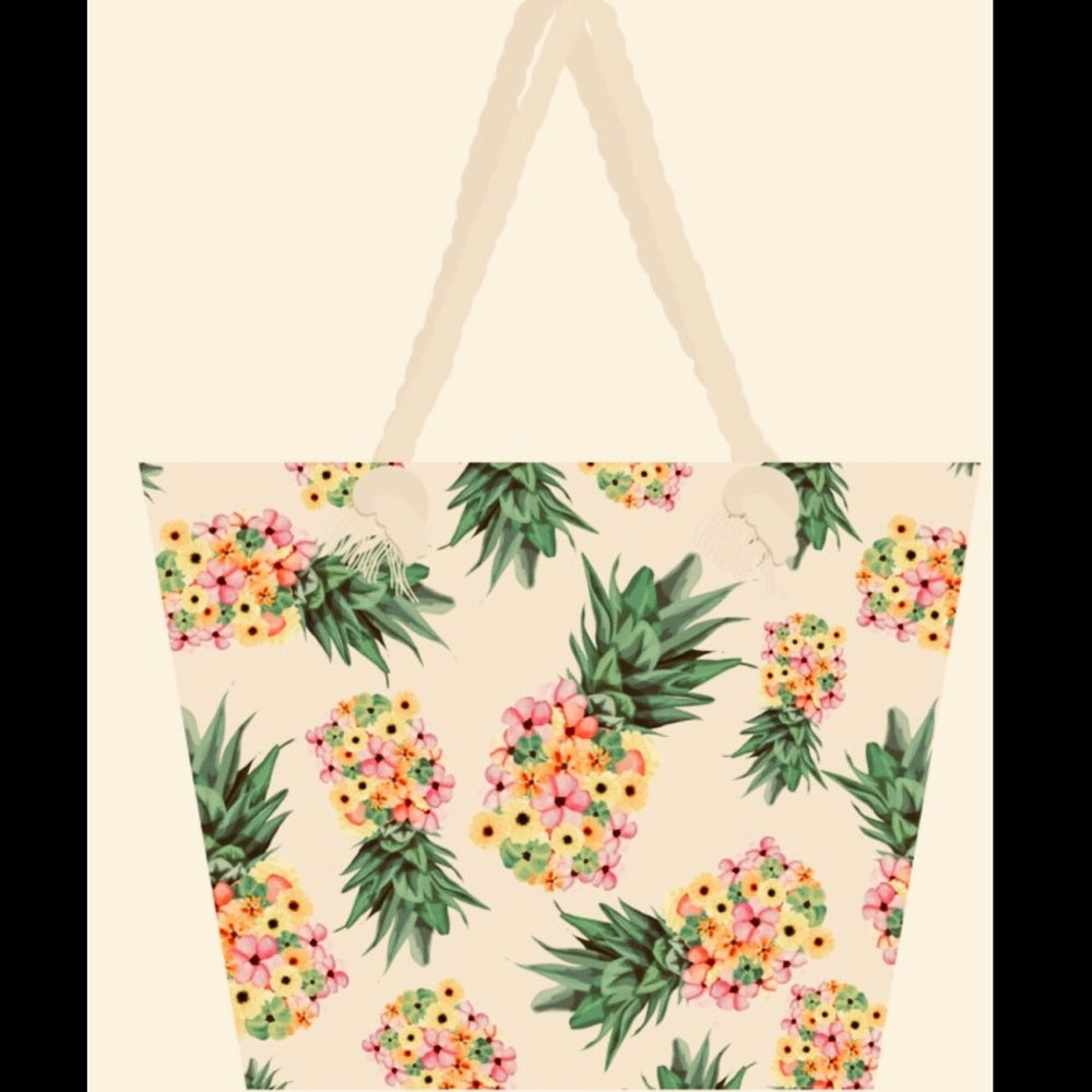 Pineapple Beach Bag Tote Carryall New With Tags