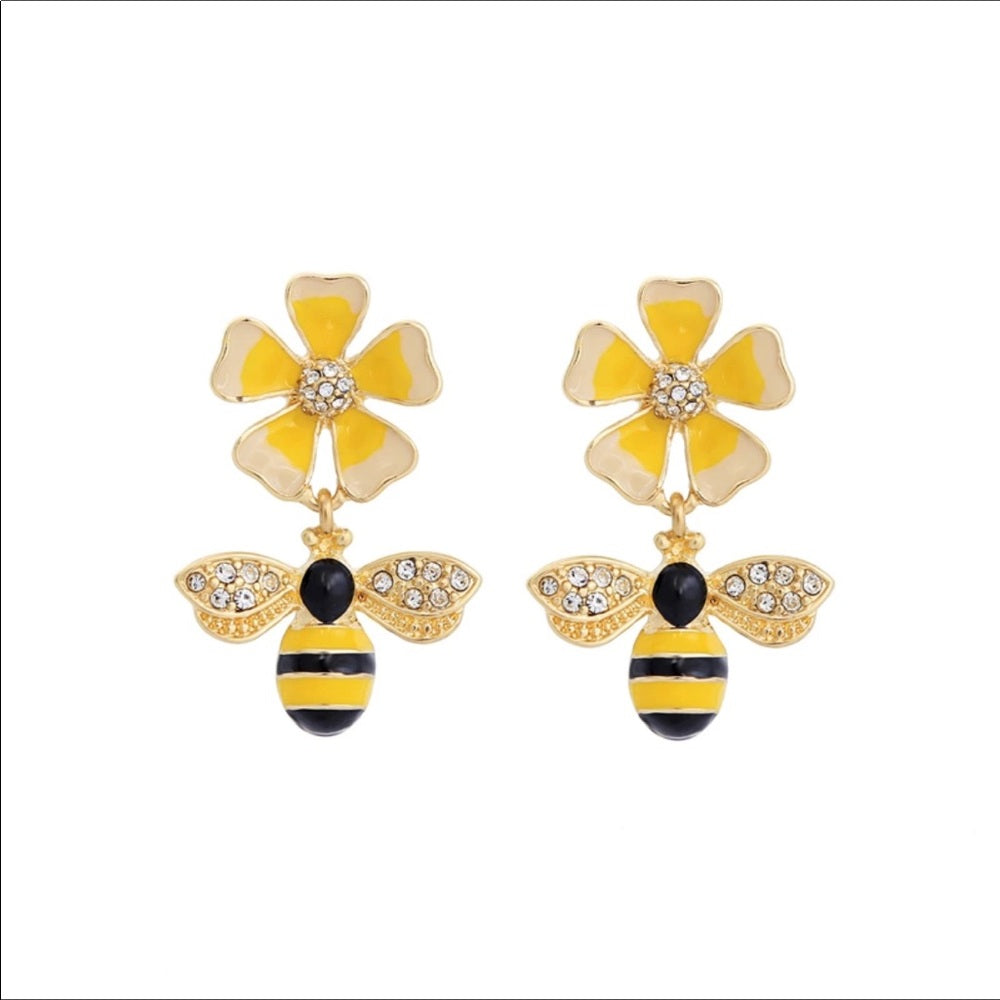 Swarovski Bee Cosmos Earrings New With Tags NWT