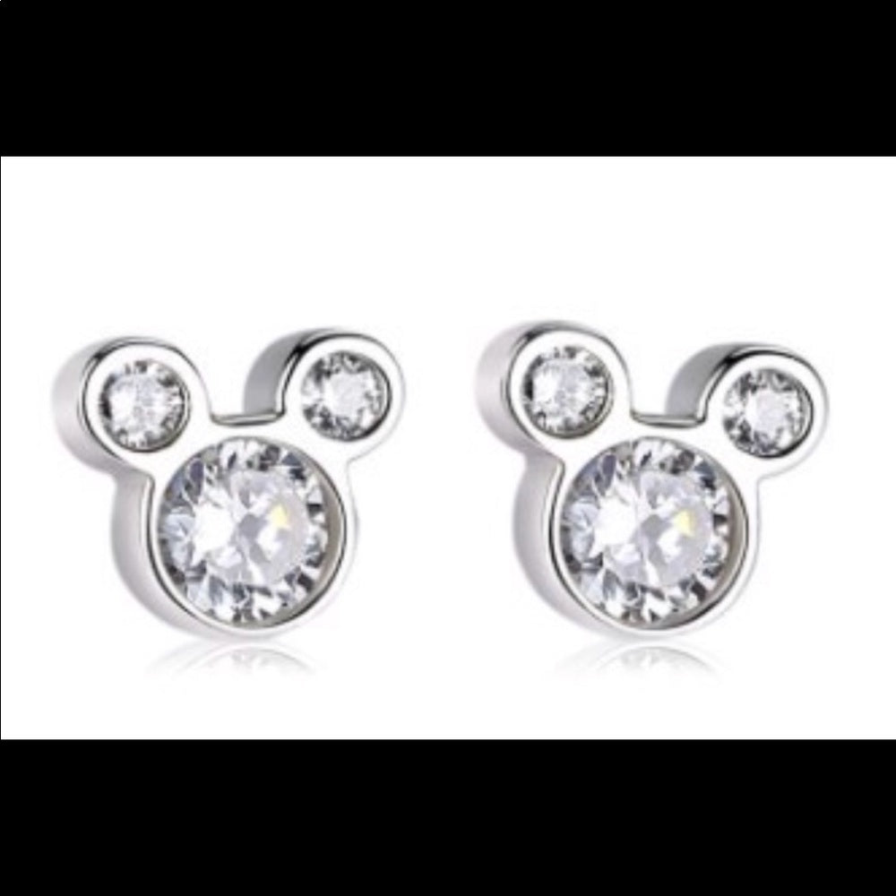 Sterling Silver Swarovski Disney Mickey Earrings