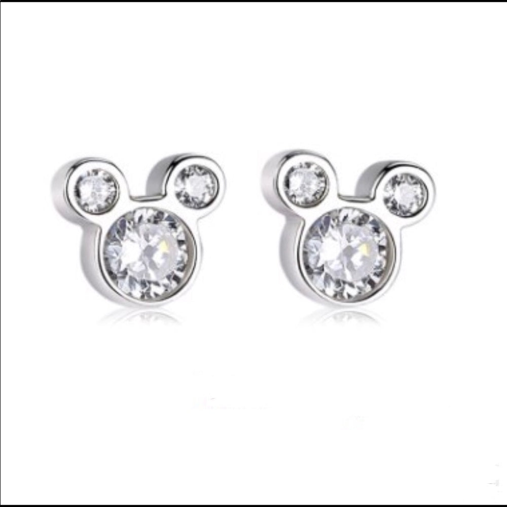 Sterling Silver Swarovski Disney Mickey Earrings