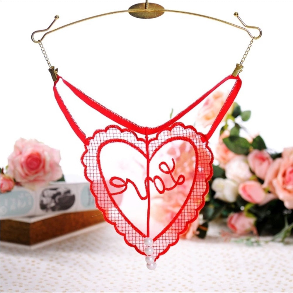 Valentines Day Pearl G String Red New With Tags