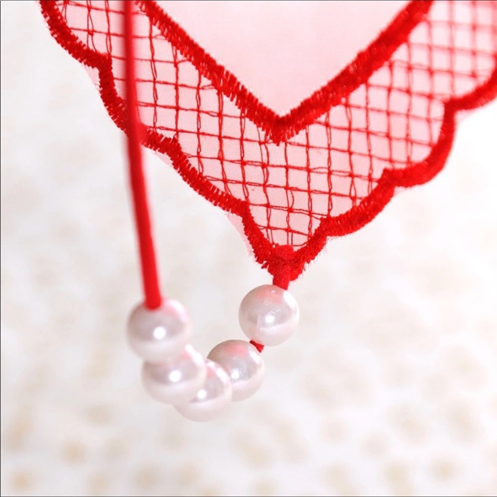 Valentines Day Pearl G String Red New With Tags
