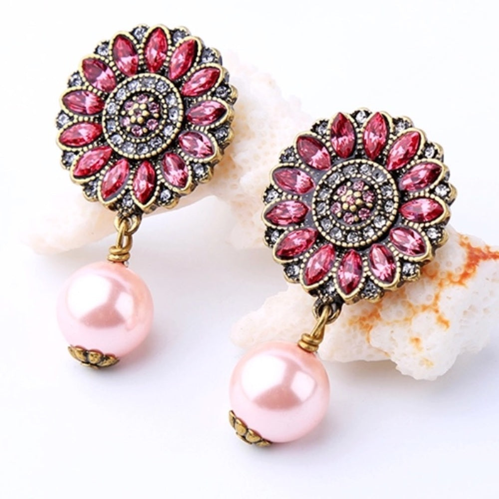 Swarovski Pink Pearl Fiesta Earrings New With Tags