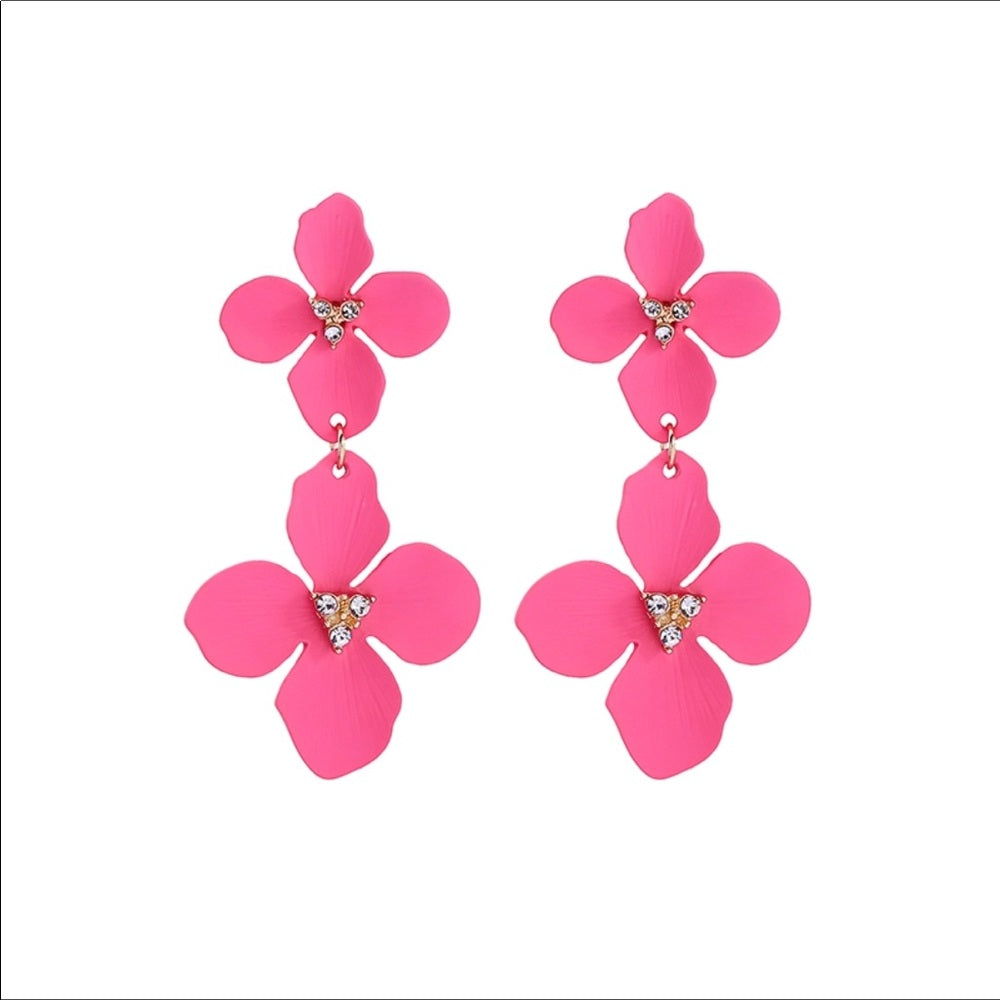 Swarovski Pink Cosmo Earrings New With Tags