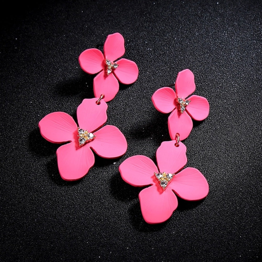 Swarovski Pink Cosmo Earrings New With Tags