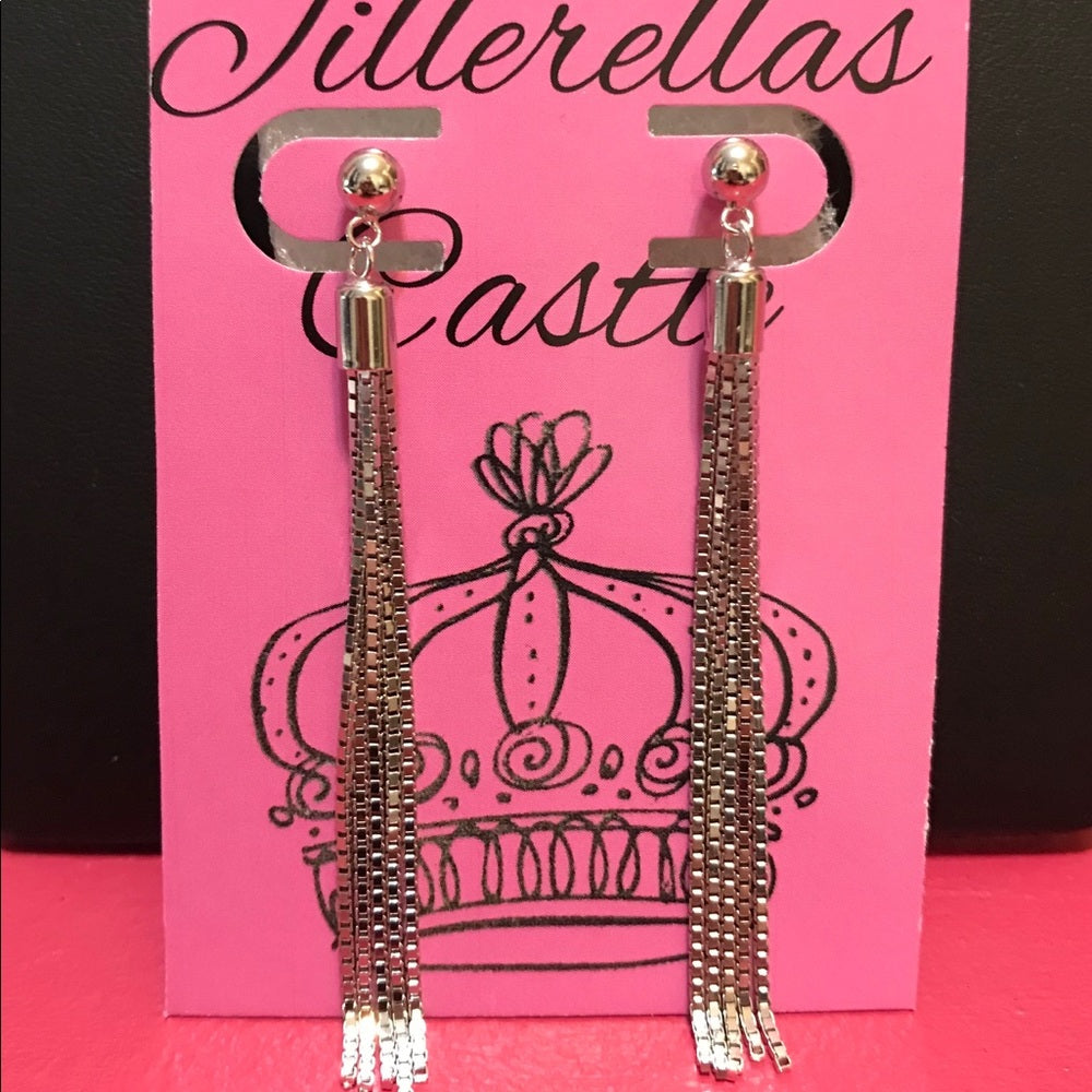 Solid Sterling Silver Tassel Earrings NWT