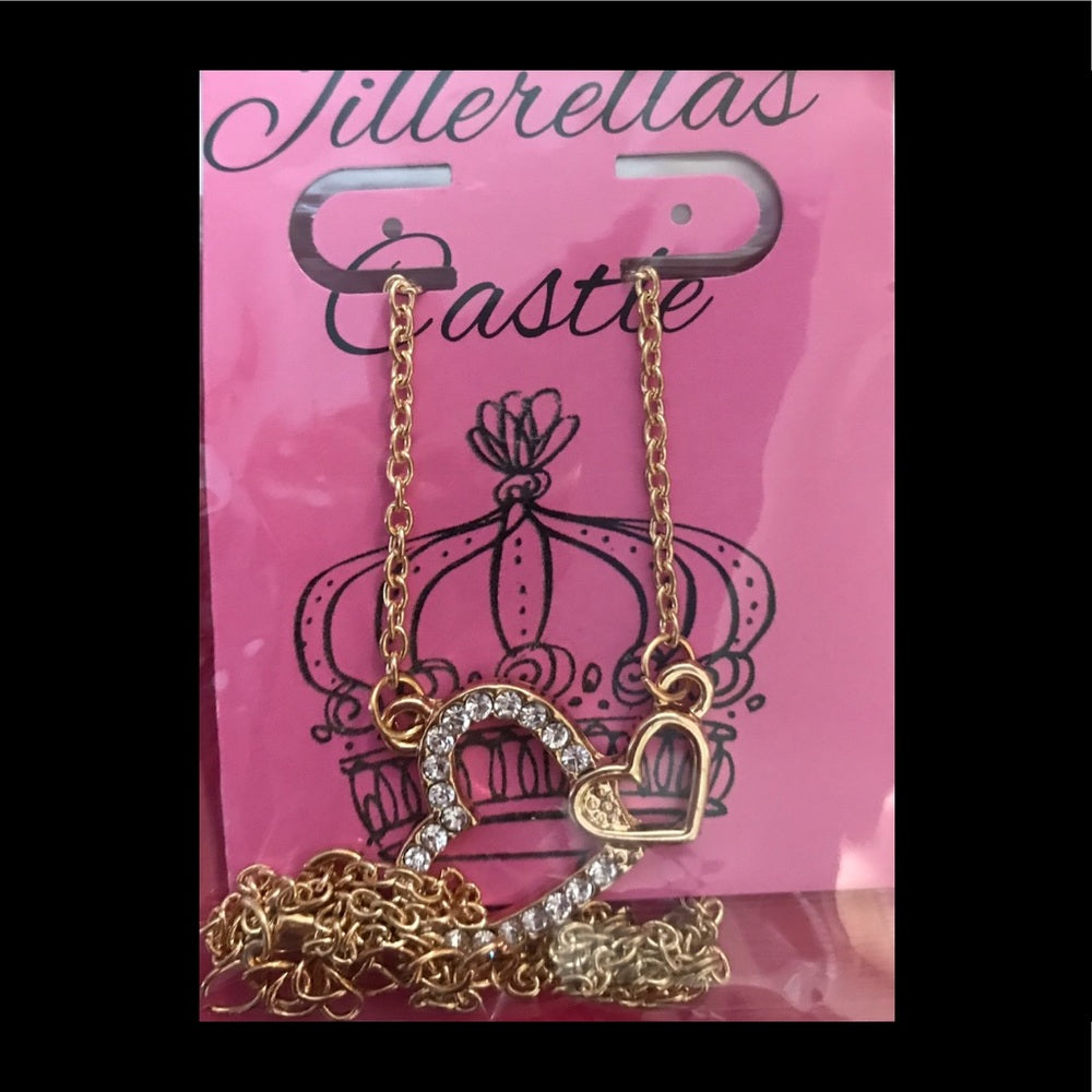 Gold Love Heart Necklace Gold Plated New