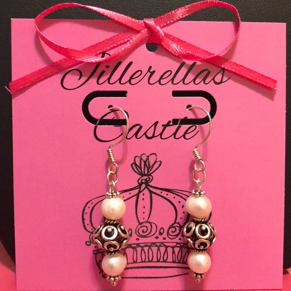 Sterling Silver Genuine Pearl Earrings New