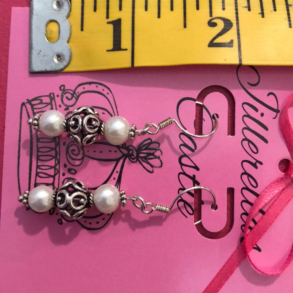 Sterling Silver Genuine Pearl Earrings New