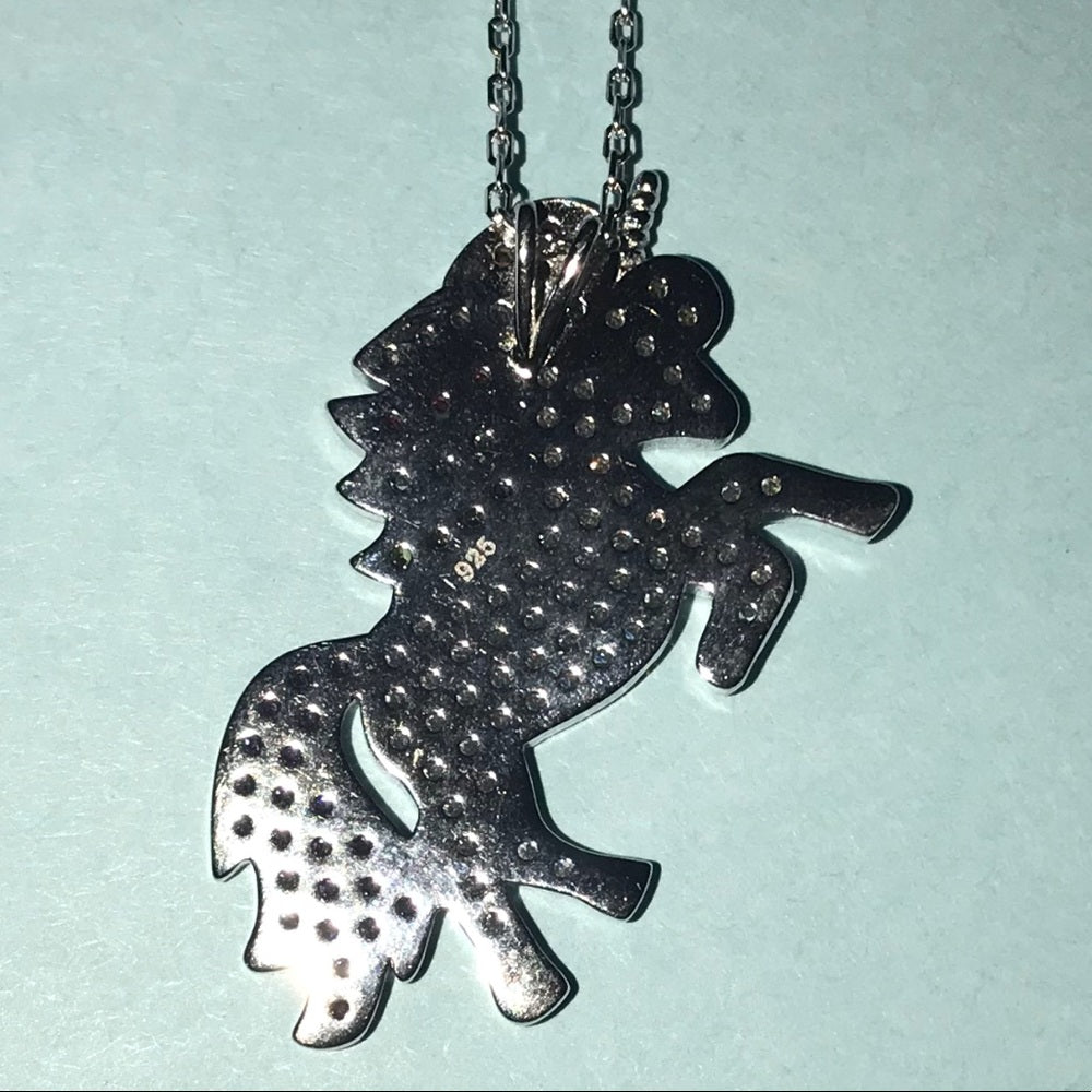 Swarovski Unicorn SOLID STERLING SILVER NECKLACE