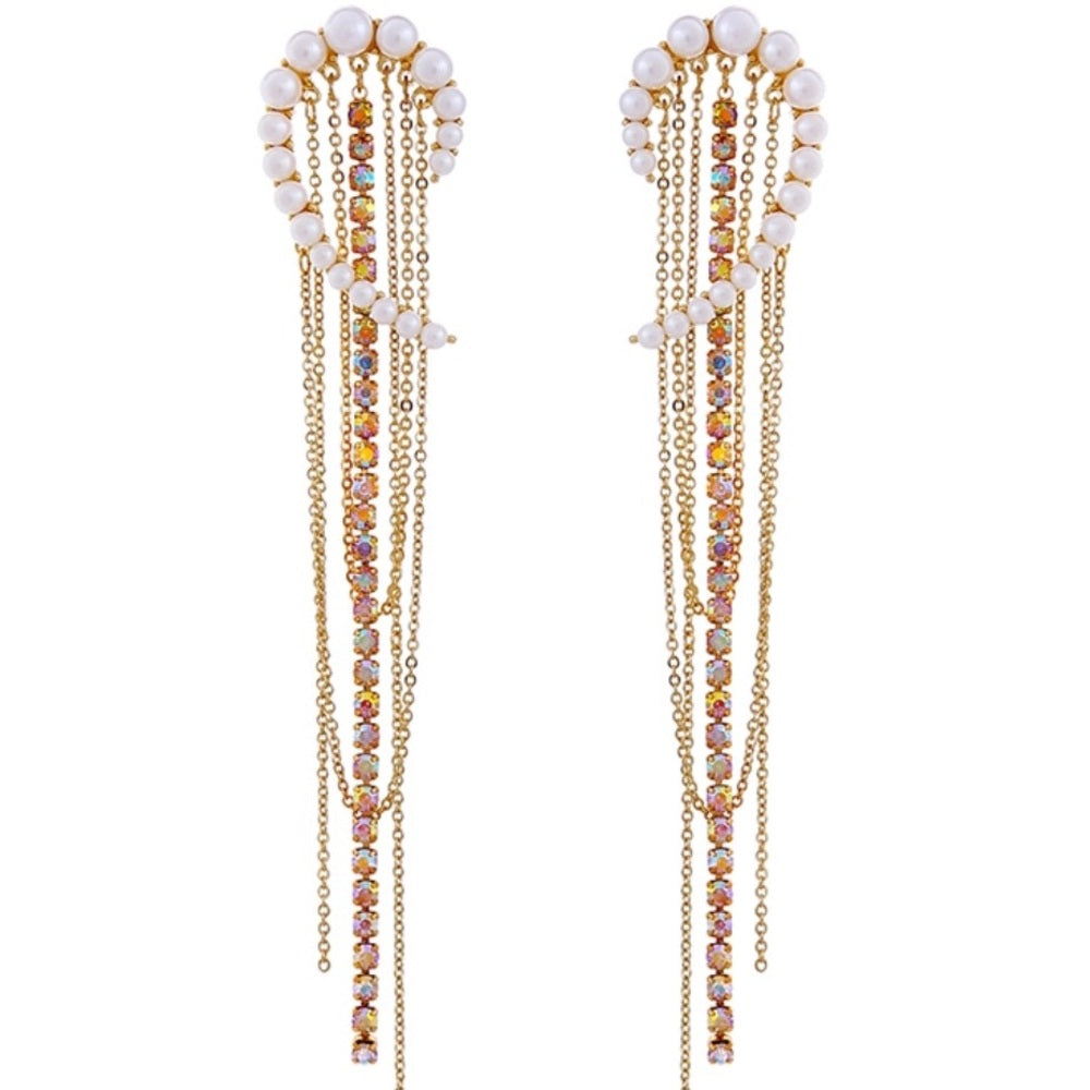 Swarovski Pearl Angel Wing Earrings New With Tags