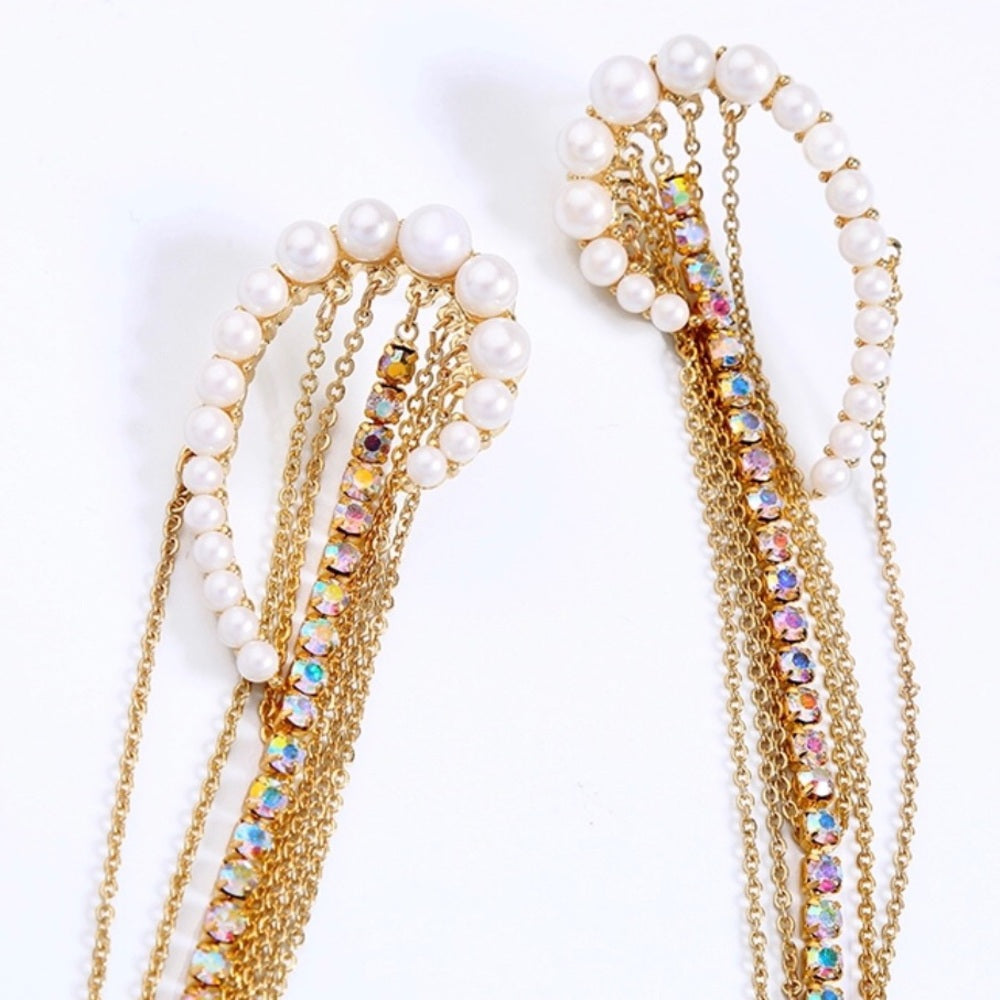 Swarovski Pearl Angel Wing Earrings New With Tags