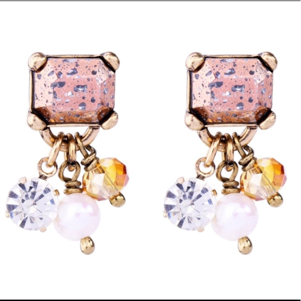 Swarovski Pearl Charm Earrings New With Tags