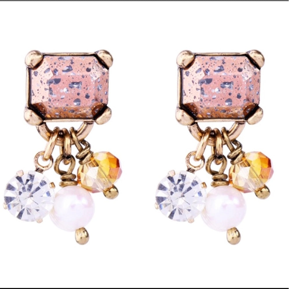 Swarovski Pearl Charm Earrings New With Tags