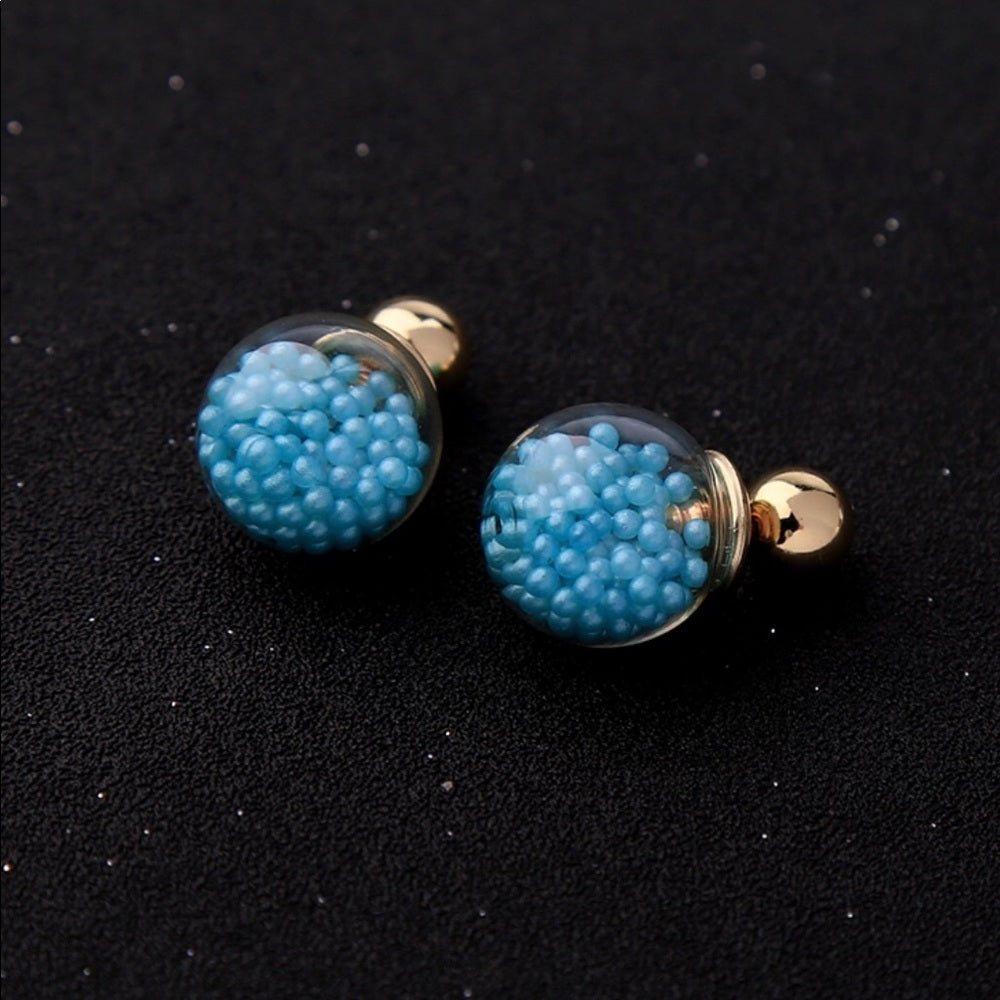 Blue Baubles Double Sided Earrings New With Tags