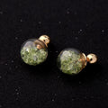 Chartreuse Crystal Bauble Double Sided Earrings