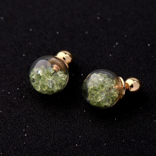 Chartreuse Crystal Bauble Double Sided Earrings