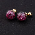 Burgandy Crystal Bauble Double Sided Earrings New