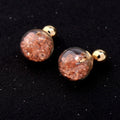 Peachy Crystal Bauble Double Sided Earrings New