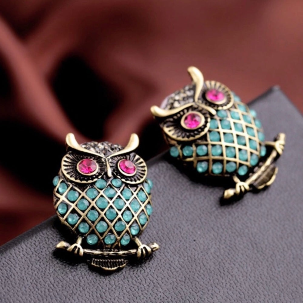 Swarovski Owl Earrings New With Tags