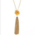 Swarovski Golden Cosmos Tassel Necklace New