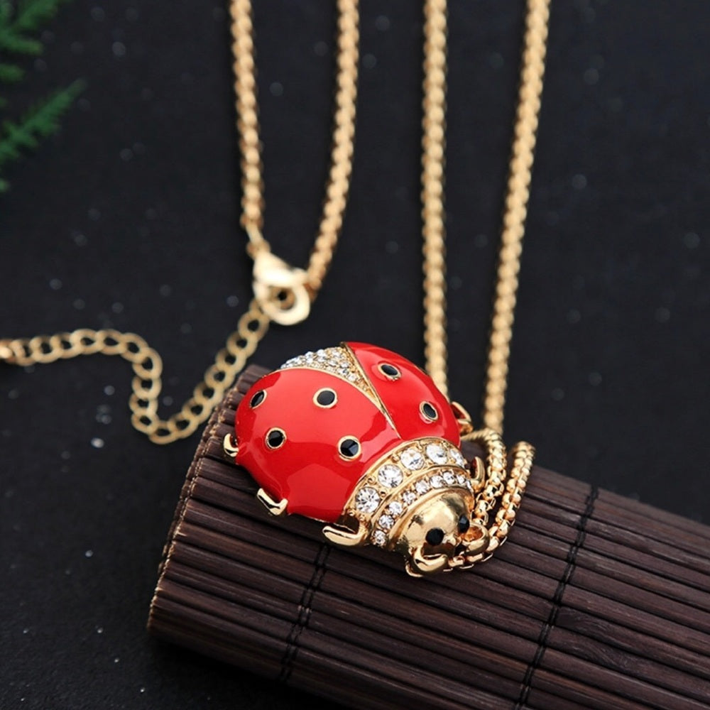 Swarovski LadyBug Necklace New With Tags